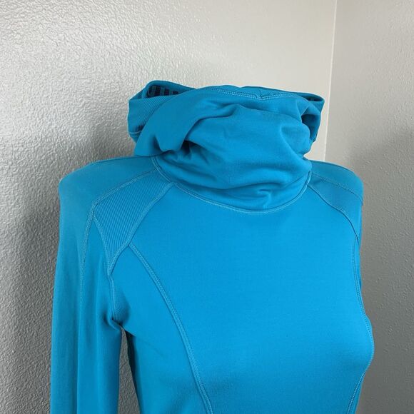 Lululemon Base Runner Hoodie Sz 4/6? Teal Half Micro Macro Surge L/S Ponytail - Picture 4 of 9